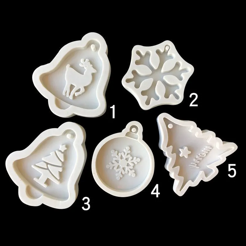 5pcs Christmas Crystal Epoxy Silicone Moulds Ornament Hanging Tag Resin Casting Mold
5pcs Christmas Crystal Epoxy Silicone Moulds Ornament Hanging Tag Resin Casting Mold