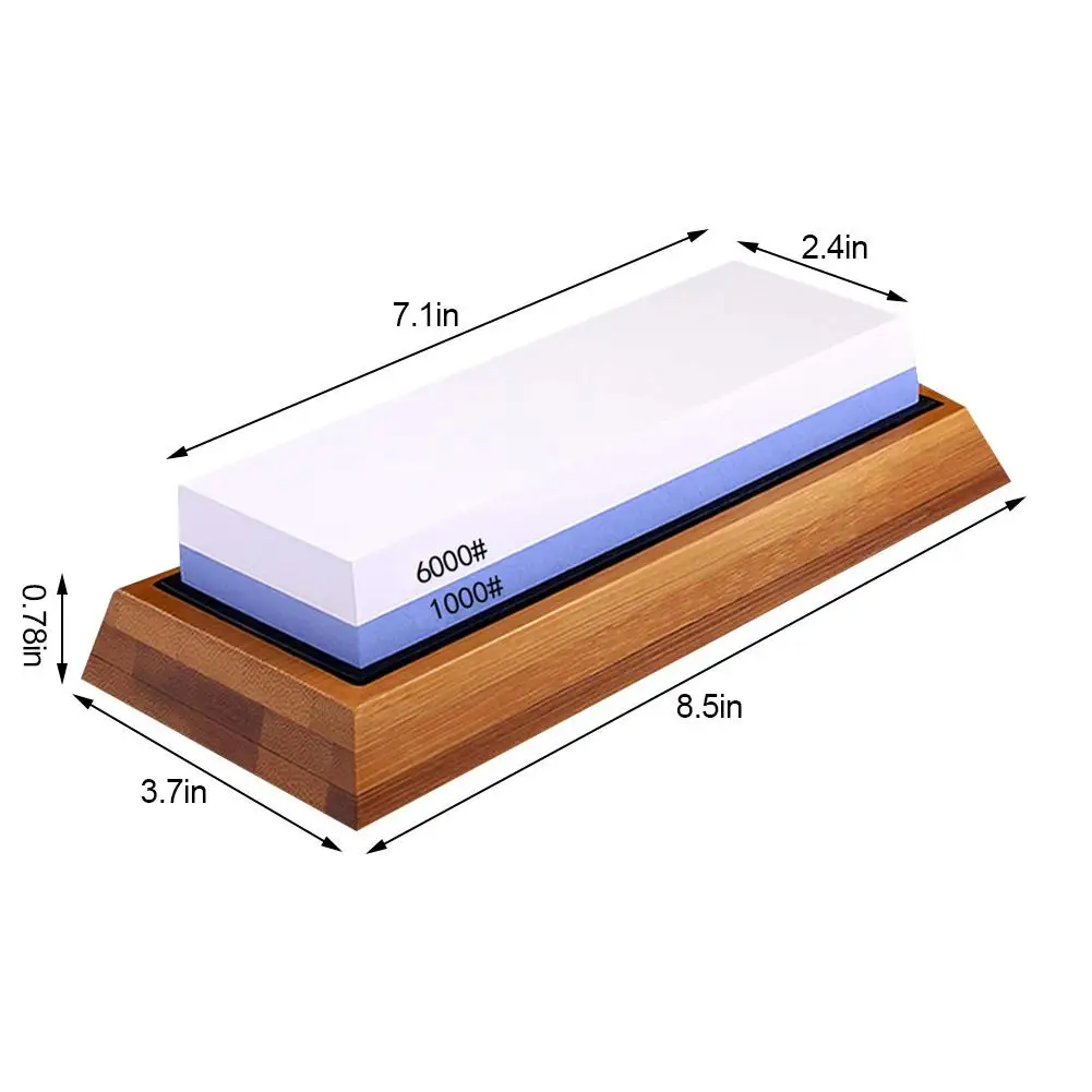 Whetstone Durable Double-sided Cutter Sharpener with Non-slip Bamboo Base Sharpening Stone #CW
Whetstone Durable Double-sided Cutter Sharpener with Non-slip Bamboo Base Sharpening Stone #CW