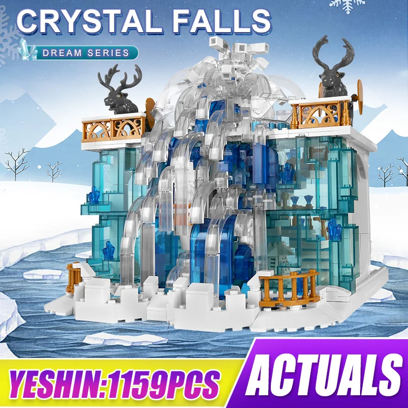 

Форма KING 11009, креативные игрушки, модель MOC Crystal Falls, строительные блоки в сборе, наборы кирпичей, образовательный подарок для детей на Рождест...