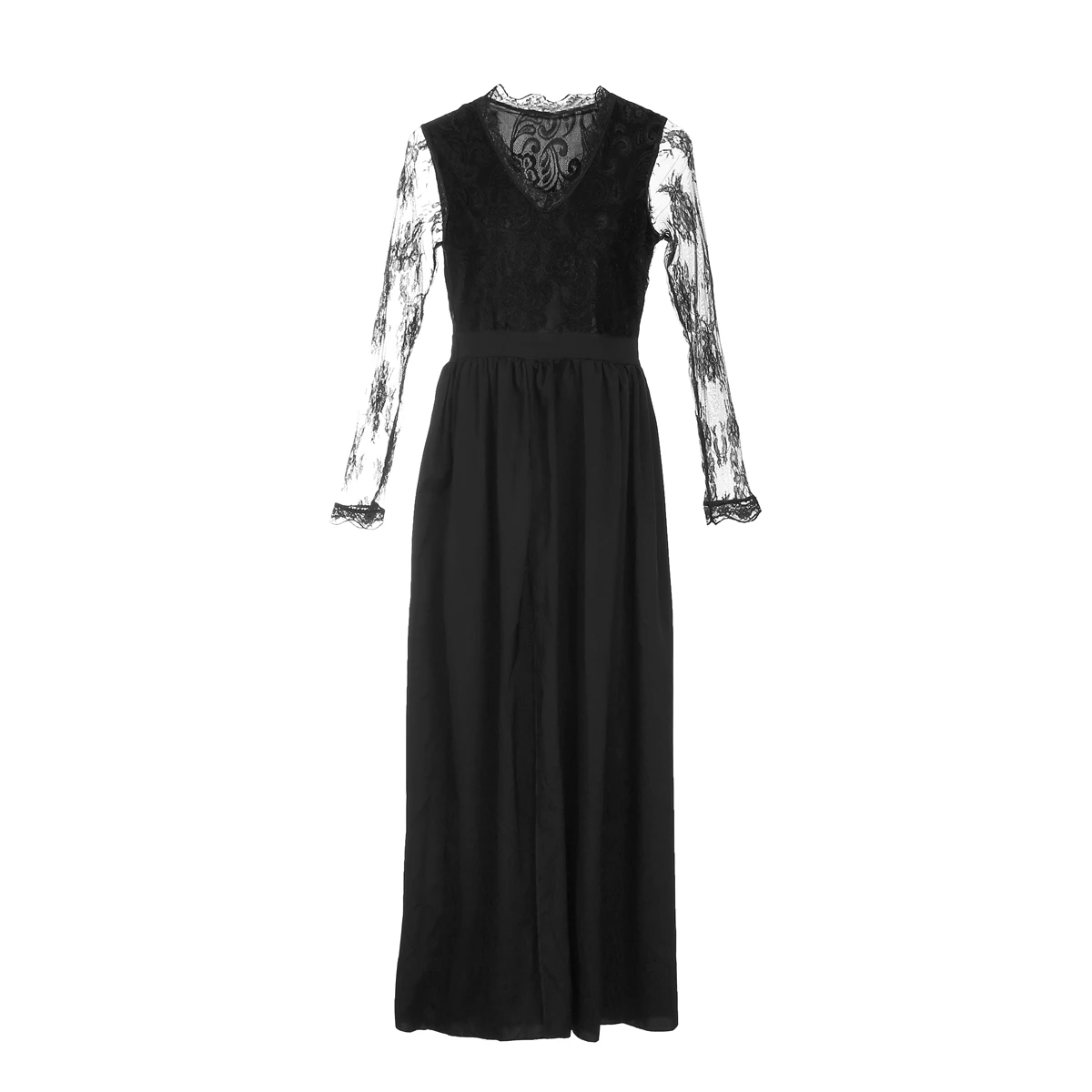 Hot Sale Women Evening Party Ball Prom Formal Long Dress Elegant Ladies Sexy V-neck Lace Floral Sleeve Bodycon Dresses Clothes | Женская
