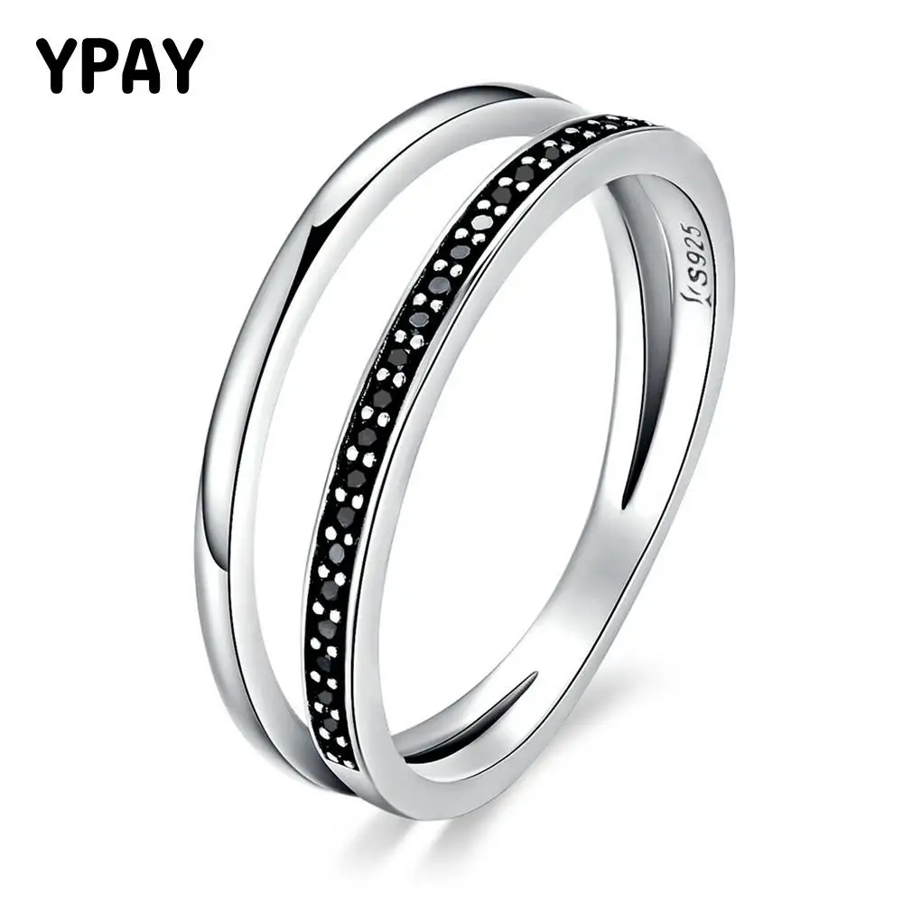 YPAY Double Circle Black Clear CZ Stackable Finger Ring Women Real 925 Sterling Silver Fine Jewelry Mother's Day Gift YMR149
YPAY Double Circle Black Clear CZ Stackable Finger Ring Women Real 925 Sterling Silver Fine Jewelry Mother's Day Gift YMR149