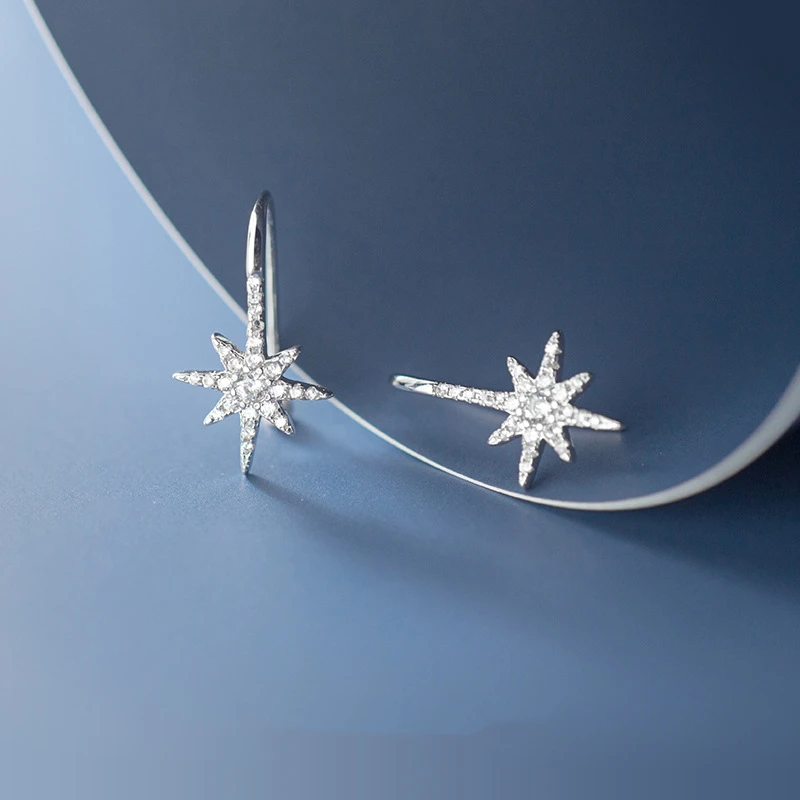 925 Sterling Silver Korean Fashion Cubic Zirconia Star Shape Stud Earrings For Women Lady Daughter Gifts
925 Sterling Silver Korean Fashion Cubic Zirconia Star Shape Stud Earrings For Women Lady Daughter Gifts