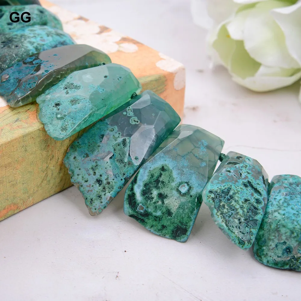 GuaiGuai Jewelry 19" 20x39mm-22x55mm Green Slice Agate Stone Crystal Necklace For Women
GuaiGuai Jewelry 19" 20x39mm-22x55mm Green Slice Agate Stone Crystal Necklace For Women
