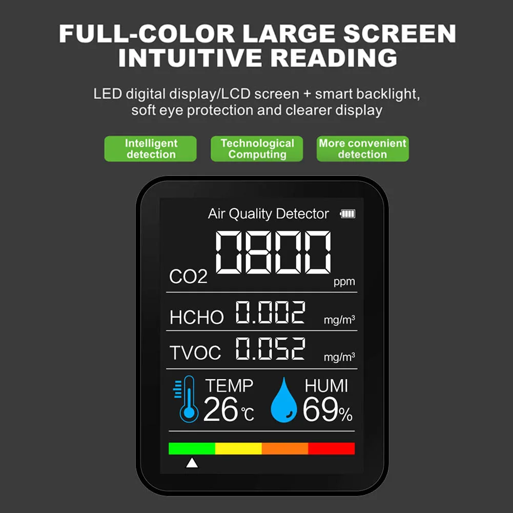 Air Monitor CO2 Carbon Dioxide Detector Greenhouse Warehouse Air Quality Temperature Humidity Monitor Fast Measurement Meter
Air Monitor CO2 Carbon Dioxide Detector Greenhouse Warehouse Air Quality Temperature Humidity Monitor Fast Measurement Meter