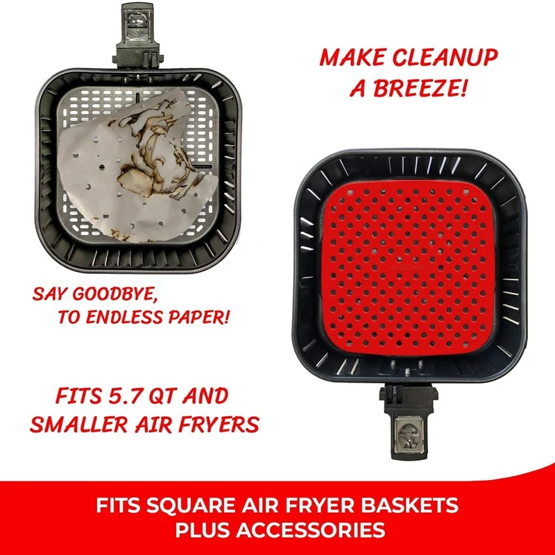 Reusable Air Fryer Square Baking Pads Food Grade Silicone Square Baking Tools Silicone Oil Mats Bun Cake Grilled Saucer
Reusable Air Fryer Square Baking Pads Food Grade Silicone Square Baking Tools Silicone Oil Mats Bun Cake Grilled Saucer