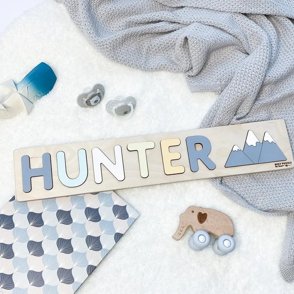 Образовательная головоломка с именем на заказ игрушка ручной работы гравировка