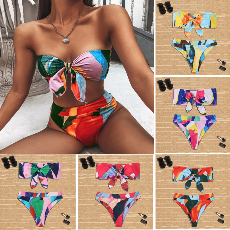 Brazilian High Waist Bikini 2021 New Summer Women's Bow Swimsuit Colorblock Print Swimwear Sexy Push Bathing Swimsuit Beachwear
Brazilian High Waist Bikini 2021 New Summer Women's Bow Swimsuit Colorblock Print Swimwear Sexy Push Bathing Swimsuit Beachwear