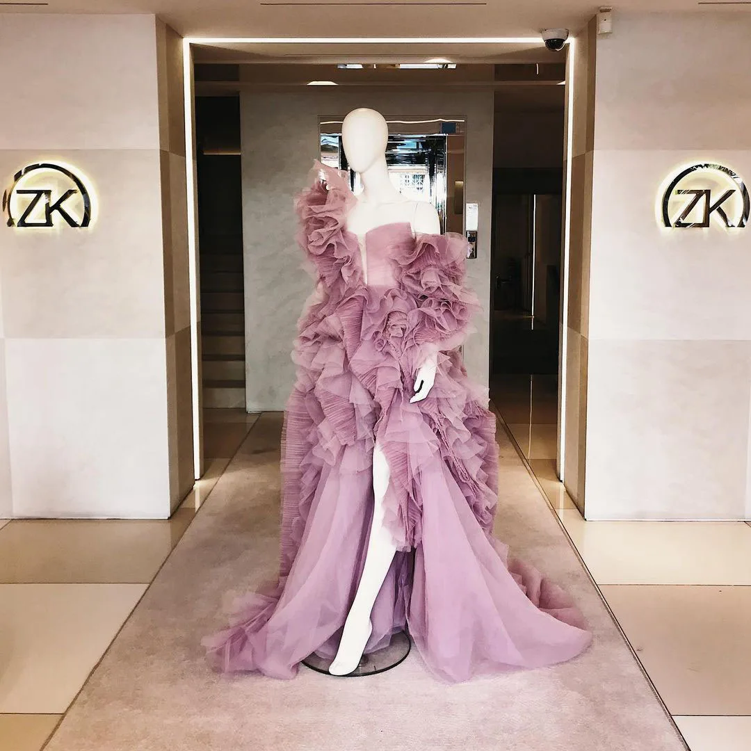Dark Pink Fashion Elegant Exquisite Women Dress Tulle Ruffle A-Line Floor Length Photography Evening Dress Custom Made Plus Size 
Dark Pink Fashion Elegant Exquisite Women Dress Tulle Ruffle A-Line Floor Length Photography Evening Dress Custom Made Plus Size
