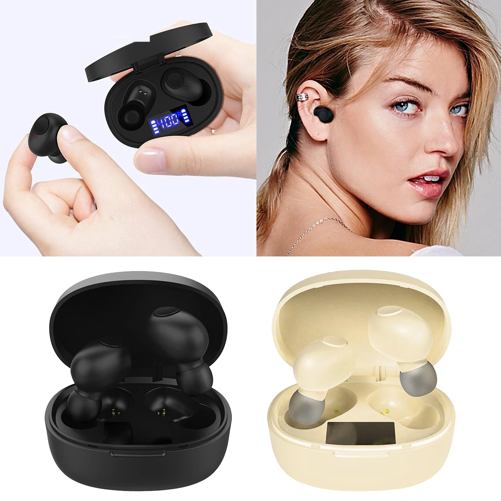 Compact Wireless Earbuds Earphones HiFi LED Display with Microphone T12
Compact Wireless Earbuds Earphones HiFi LED Display with Microphone T12