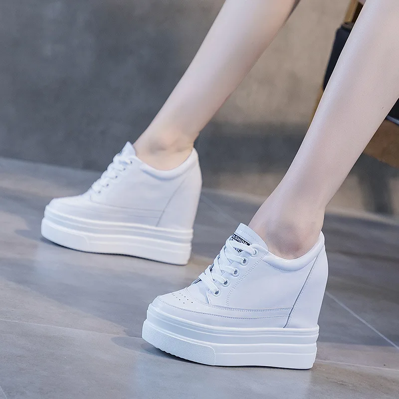Women Genuine Leather 11cm Hidden Wedge Sneakers Platform Shoes High Heels Sneakers Woman Casual Shoes 2020 White Women Trainers
Women Genuine Leather 11cm Hidden Wedge Sneakers Platform Shoes High Heels Sneakers Woman Casual Shoes 2020 White Women Trainers