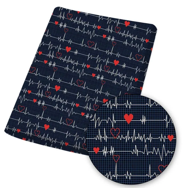 Polyester Cotton Fabric Love ECG Printed First Aid Kit Cloth Sheet For DIY Mask Dress Designer Sewing Materials Crafts 45*145cm
Polyester Cotton Fabric Love ECG Printed First Aid Kit Cloth Sheet For DIY Mask Dress Designer Sewing Materials Crafts 45*145cm