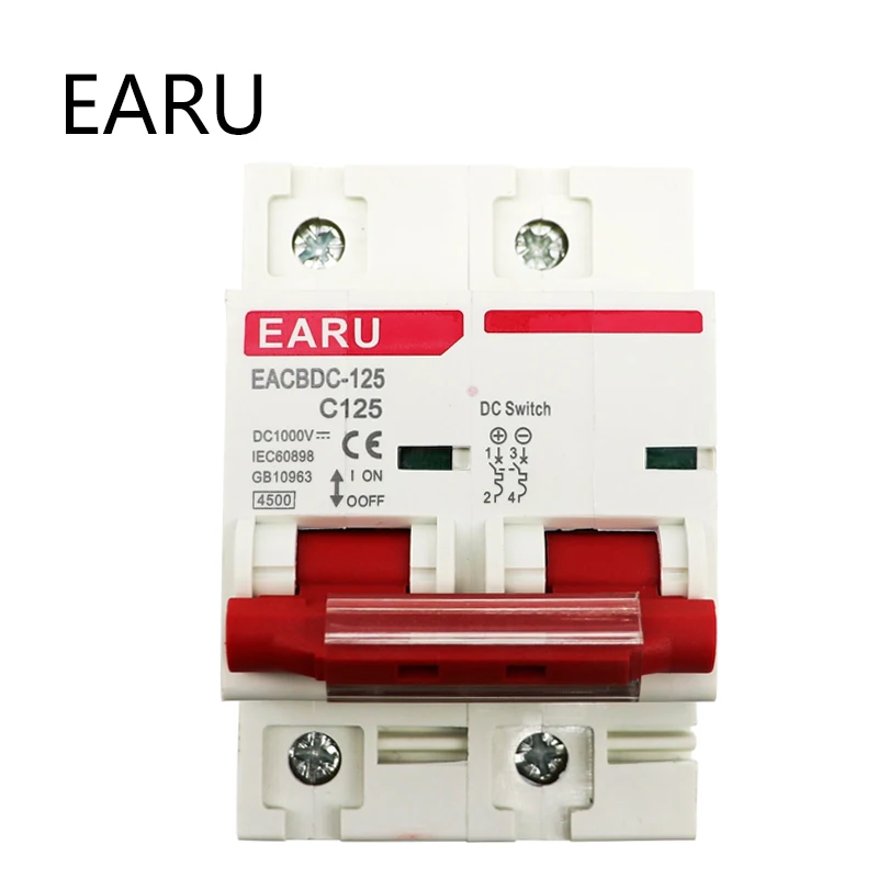1pc DC 1000V Solar Mini Circuit Breaker Overload Protection Protector Switch 80A 100A 125A 2P DC1000V Photovoltaic MCB PV System
1pc DC 1000V Solar Mini Circuit Breaker Overload Protection Protector Switch 80A 100A 125A 2P DC1000V Photovoltaic MCB PV System