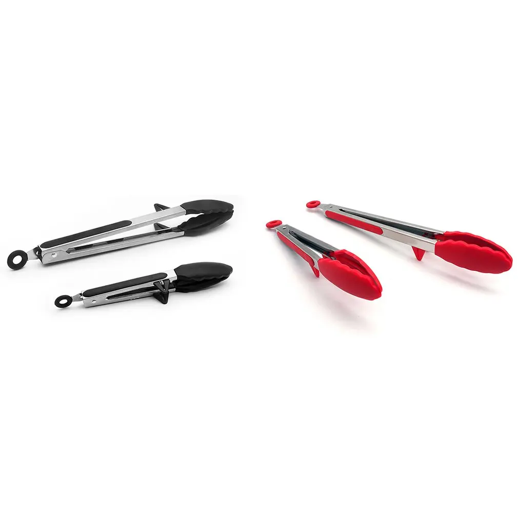 Stainless Steel Salad Tongs Kitchen Tongs with Silicone Tips for Cooking Non-Stick 2pcs Black Durable
Stainless Steel Salad Tongs Kitchen Tongs with Silicone Tips for Cooking Non-Stick 2pcs Black Durable