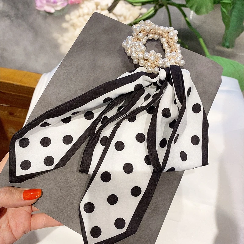Women Pearl Hair Ties Fashion Ribbon Hairband Scrunchies Girls Ponytail Holders Bow Rubber Band Hair Accessories Headwear
Women Pearl Hair Ties Fashion Ribbon Hairband Scrunchies Girls Ponytail Holders Bow Rubber Band Hair Accessories Headwear
