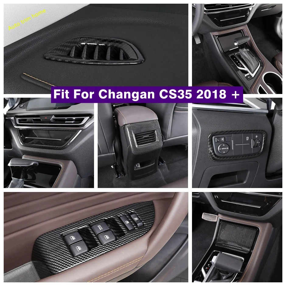 Carbon Fiber Look Interior Refit Kit Head Lights / Air AC / Lift Button / Gear Panel Cover Trim Fit For Changan CS35 2018 - 2020
Carbon Fiber Look Interior Refit Kit Head Lights / Air AC / Lift Button / Gear Panel Cover Trim Fit For Changan CS35 2018 - 2020