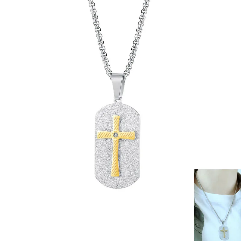 Elegant Gold Color Cross Inlaid Zircon Necklace for Men Stainless-Steel Pendant Necklace Jewelry Gift
Elegant Gold Color Cross Inlaid Zircon Necklace for Men Stainless-Steel Pendant Necklace Jewelry Gift