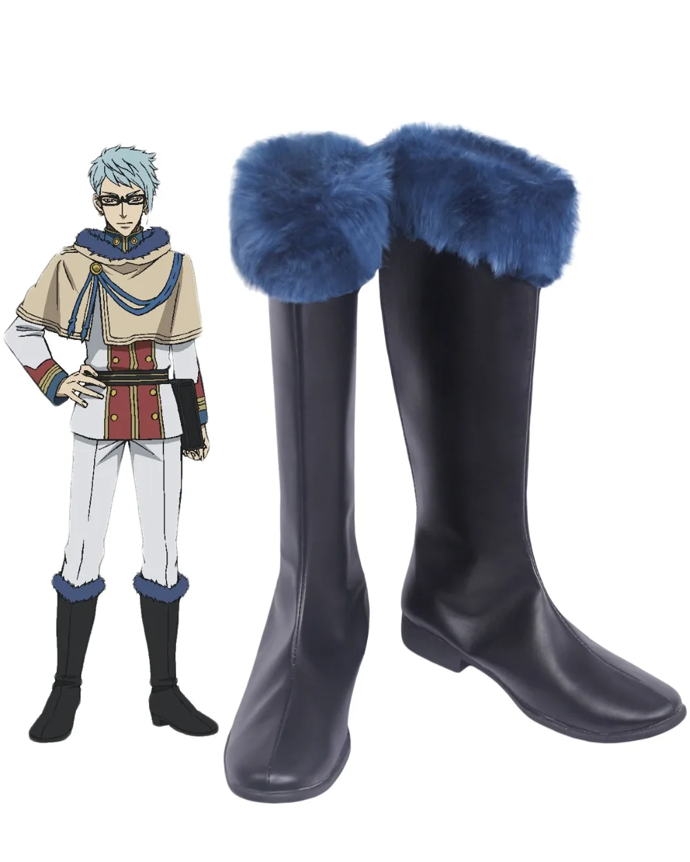 

Black Clover Klaus Lunettes Cosplay Boots Black Shoes Custom Made