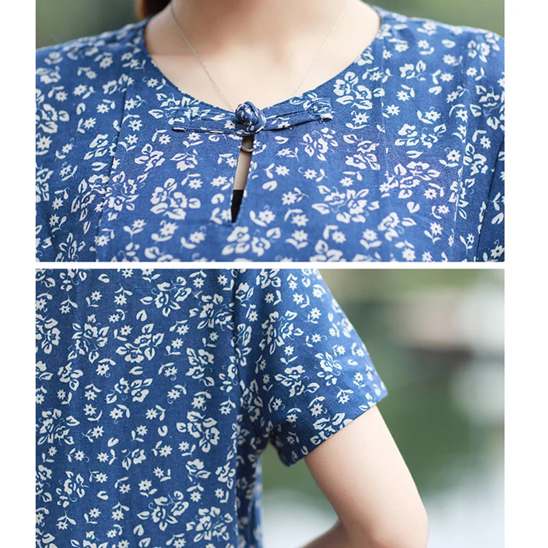 Summer Vintage Women Print long Dress Plus Size Short sleeve O-Neck Cotton and Linen dress Loose Floral A-Line dress women
Summer Vintage Women Print long Dress Plus Size Short sleeve O-Neck Cotton and Linen dress Loose Floral A-Line dress women