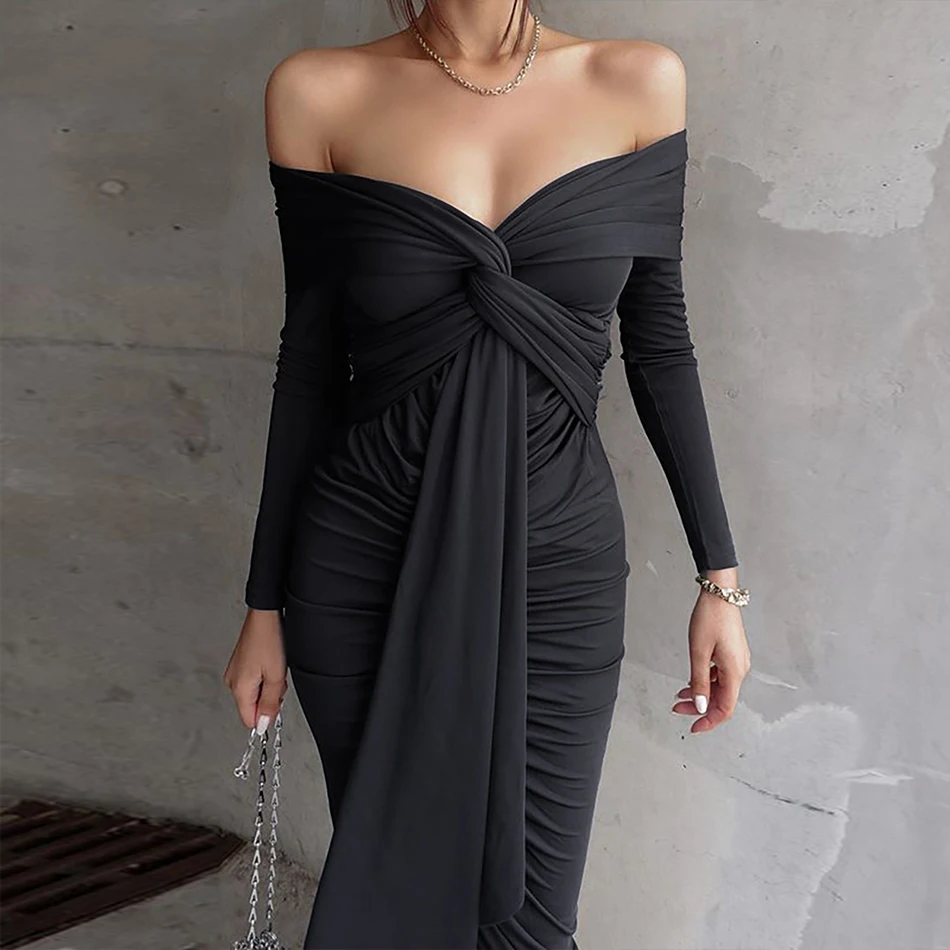 Adyce Summer Women Knee Length Off Shoulder Dress 2021 New Sexy Long Sleeve Black Club Lady Celebrity Evening Runway Party Dress
Adyce Summer Women Knee Length Off Shoulder Dress 2021 New Sexy Long Sleeve Black Club Lady Celebrity Evening Runway Party Dress