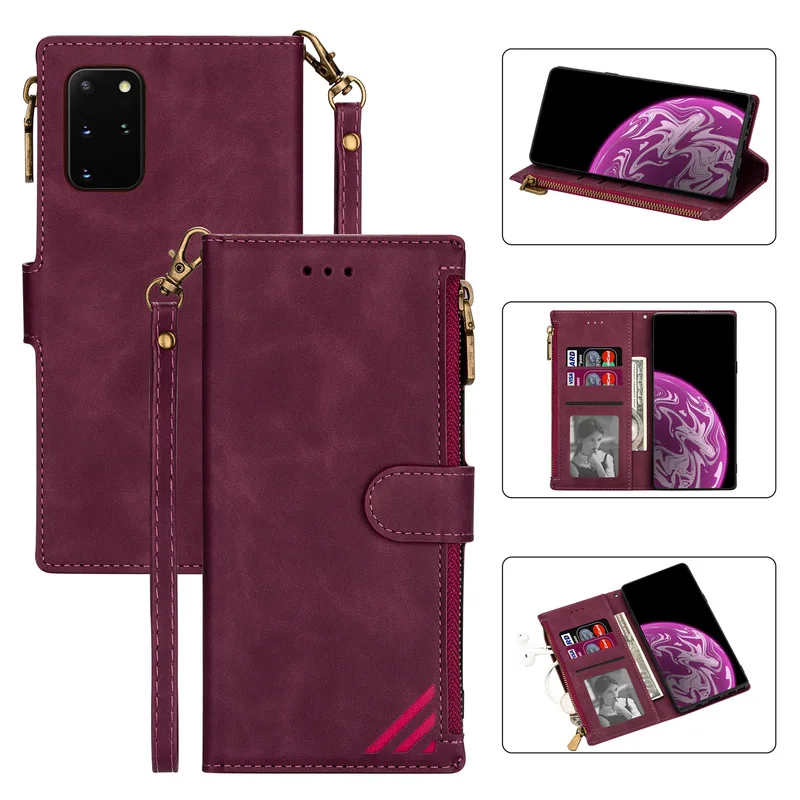 Чехол-бумажник на молнии для Samsung Galaxy Note 20 Ultra 10Pro 8 9 | Мобильные телефоны и