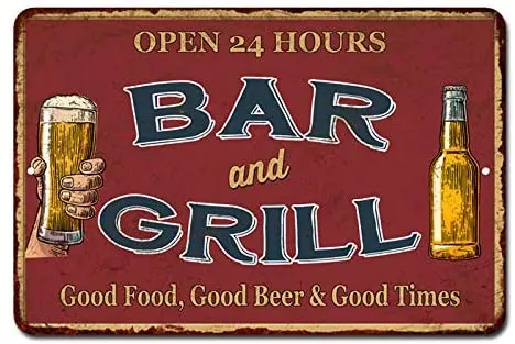 Bar and Grill Sign Beer Pub Home Wall Art Rustic Vintage Tin Retro Old Drinking Bachelor Funny Plaque Gift 20x30cm
Bar and Grill Sign Beer Pub Home Wall Art Rustic Vintage Tin Retro Old Drinking Bachelor Funny Plaque Gift 20x30cm