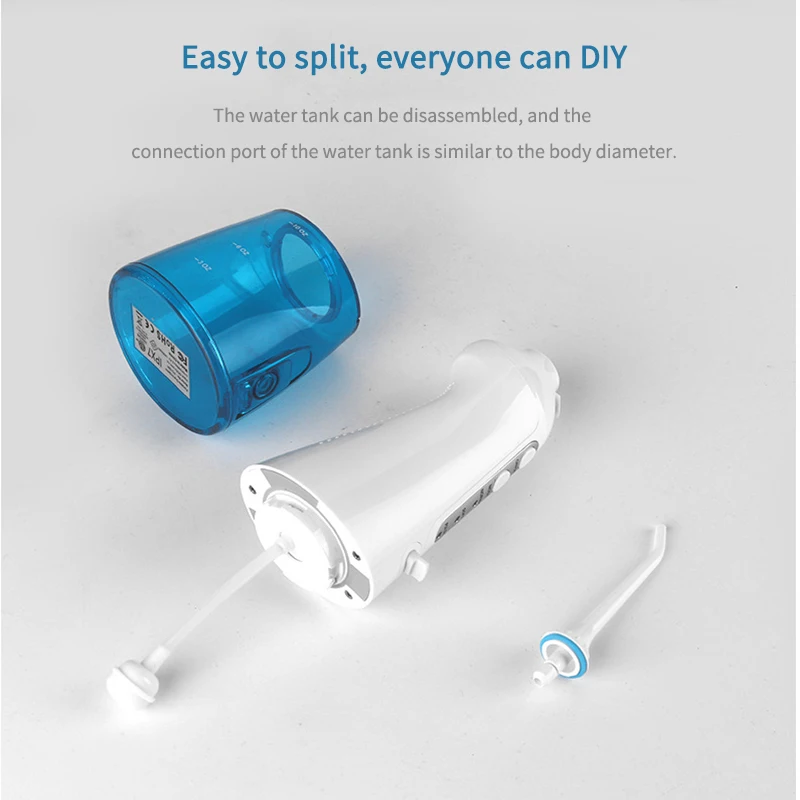 Portable Oral Irrigator Cordless Water Dental Flosser 3 Modes USB Rechargeable 5 Nozzles Water Jet Floss Tooth Pick 300ml
Portable Oral Irrigator Cordless Water Dental Flosser 3 Modes USB Rechargeable 5 Nozzles Water Jet Floss Tooth Pick 300ml