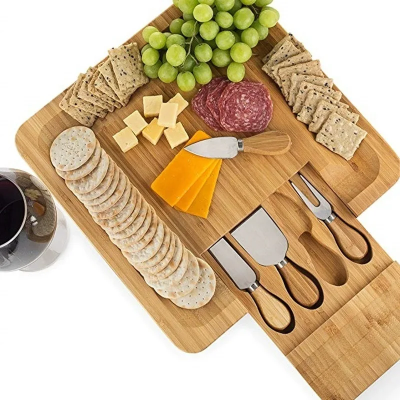 1 Set Durable Household Bamboo Cheese Board and Cutter Set Serving Tray Cutting Board MJ1120
1 Set Durable Household Bamboo Cheese Board and Cutter Set Serving Tray Cutting Board MJ1120