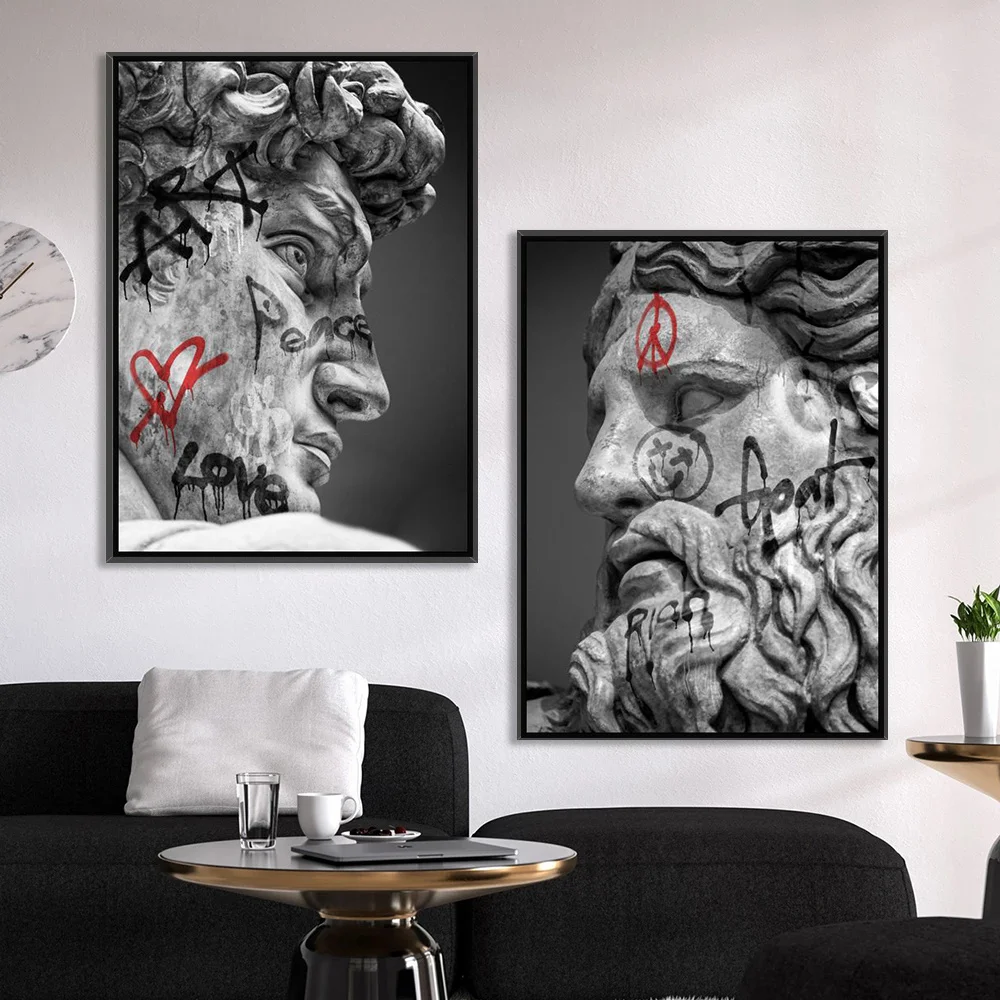Famous statues Zeus and David Graffiti Art Poster Canvas Painting Print On Wall Picture For Living Kids Room Nordic Home Decor
Famous statues Zeus and David Graffiti Art Poster Canvas Painting Print On Wall Picture For Living Kids Room Nordic Home Decor