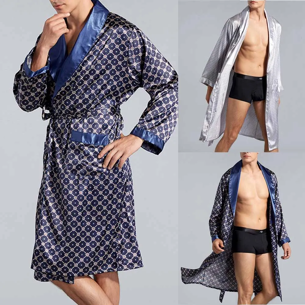 Mens Satin Silk Luxury Pajamas Kimono Bathrobe Robe Dressing Gown Pjs Loungewear Men's One-Piece Simulation Silk Nightgown
Mens Satin Silk Luxury Pajamas Kimono Bathrobe Robe Dressing Gown Pjs Loungewear Men's One-Piece Simulation Silk Nightgown