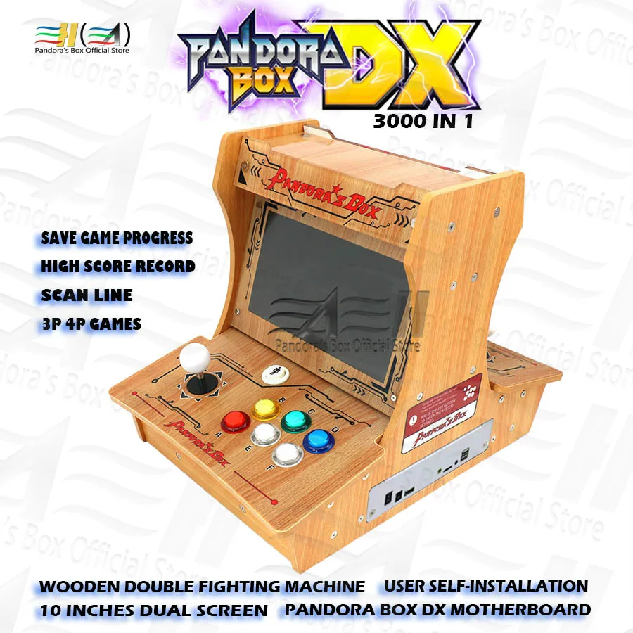 2021 Pandora box DX Wooden Double fighting machine 3000 in 1 mini arcade bartop 10 inches dual screen User self-installation DIY
2021 Pandora box DX Wooden Double fighting machine 3000 in 1 mini arcade bartop 10 inches dual screen User self-installation DIY