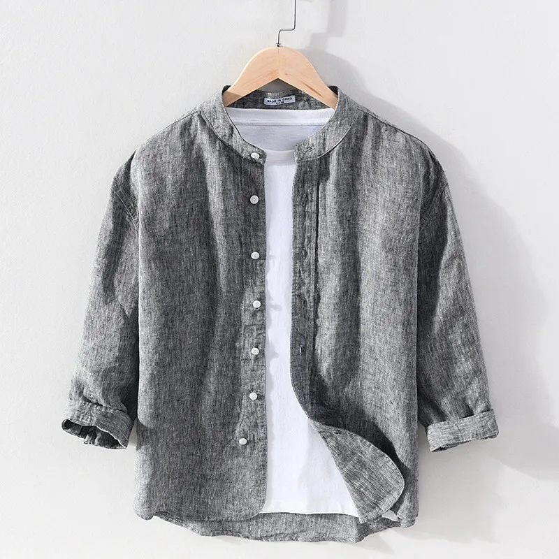 2021 Spring Summer New 100% Linen Three Quarter Men Casual Shirt Vintage Chinese Style Slim Shirts Plus Size Camisa Masculina
2021 Spring Summer New 100% Linen Three Quarter Men Casual Shirt Vintage Chinese Style Slim Shirts Plus Size Camisa Masculina
