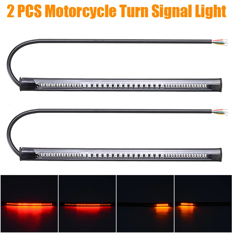 2pcs Motorcycle Scooter Light Bar Strip Red Tail Brake Stop Light Amber Turn Signal Lamp Integrated 3528 SMD 48 LED Accessories
2pcs Motorcycle Scooter Light Bar Strip Red Tail Brake Stop Light Amber Turn Signal Lamp Integrated 3528 SMD 48 LED Accessories