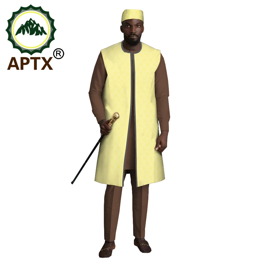 African Clothing for Men 4 Piece Set Outfits Dashiki Ankara Coats Shirts Pants Tribal Hat for Wedding Evening APTX TA2016004
African Clothing for Men 4 Piece Set Outfits Dashiki Ankara Coats Shirts Pants Tribal Hat for Wedding Evening APTX TA2016004