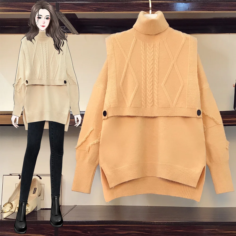 Plus Size New Winter Spring Women Sweater Pullovers Irregular Buttons Minimalist Oversize Knitted Elegant Ladies Jumpers Sets
Plus Size New Winter Spring Women Sweater Pullovers Irregular Buttons Minimalist Oversize Knitted Elegant Ladies Jumpers Sets