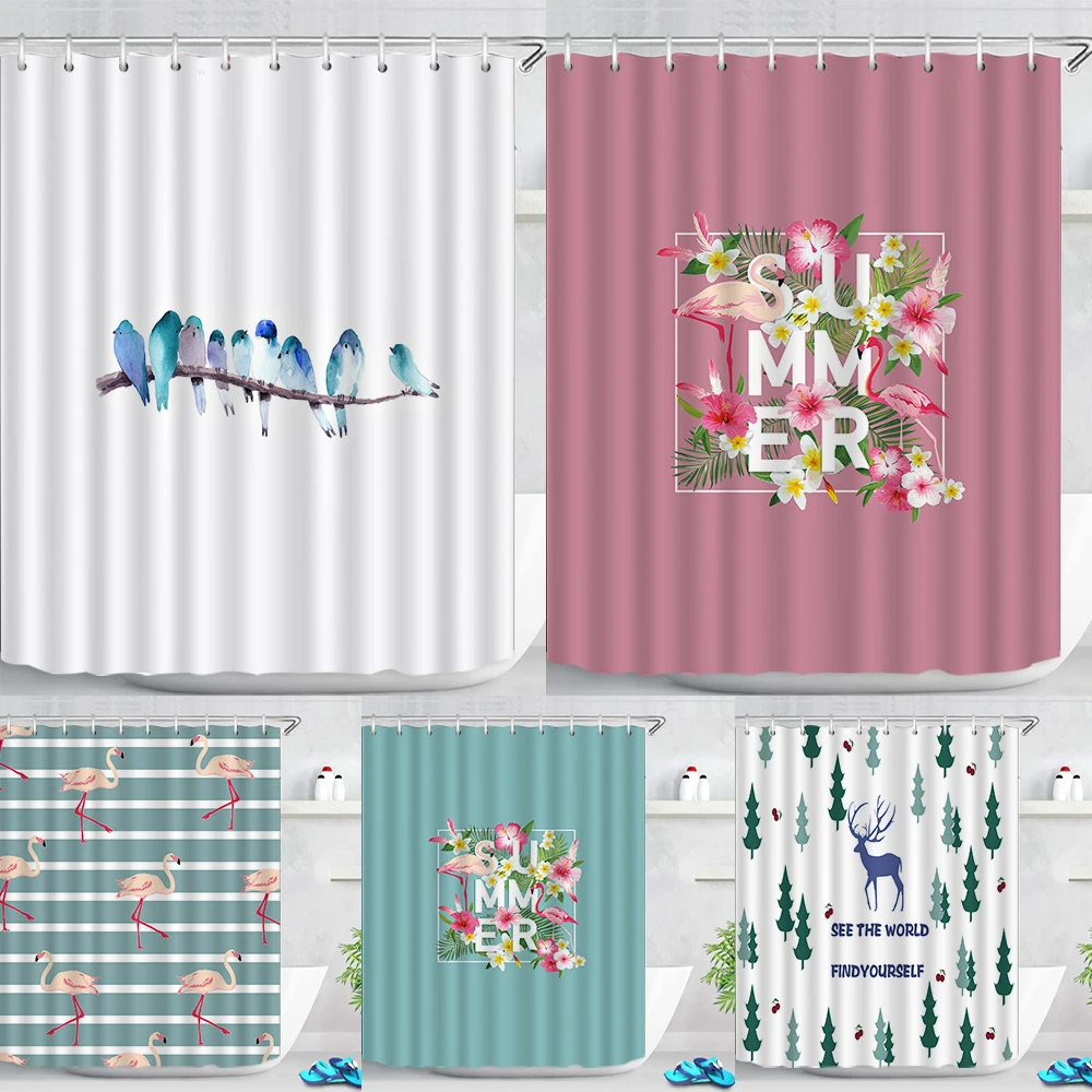 Занавеска для ванной, с изображением фламинго, с изображением животных
Занавеска для ванной, с изображением фламинго, с изображением животных