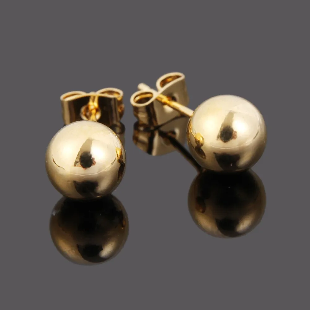 Wholesale 10mm Ball Earring 18 K yellow Fine Gold G/F Shape Classic Design Earrings For Women Jewelry | Украшения и аксессуары
