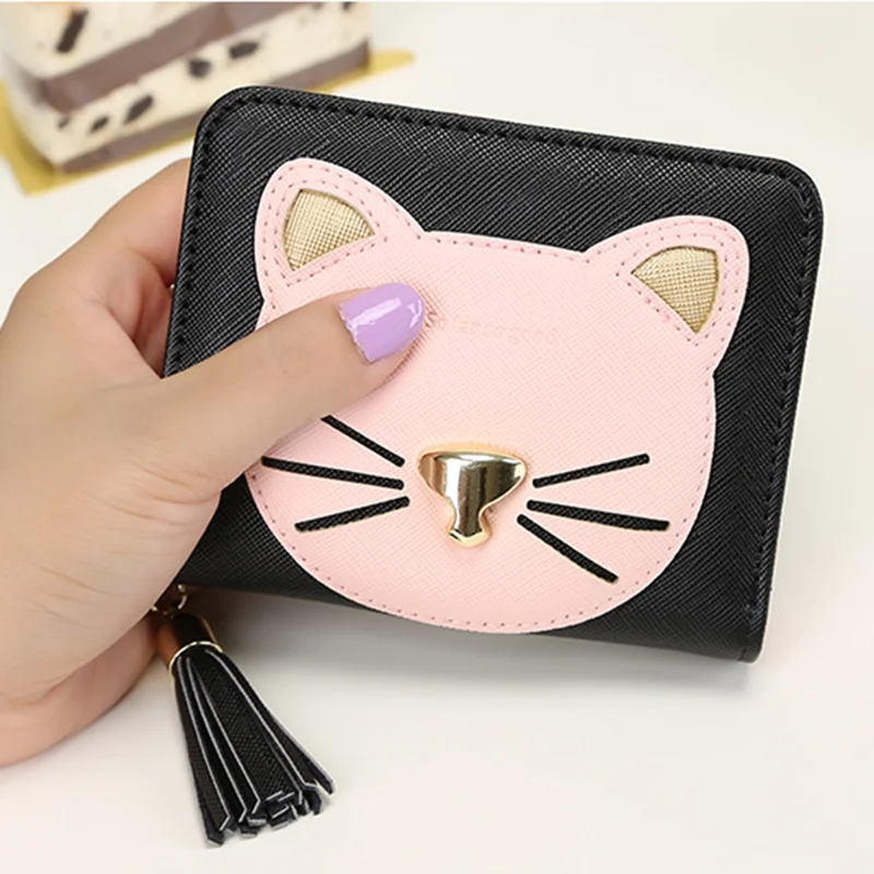 Новый женский кошелек с кисточкой короткий кожаный мини для монет
