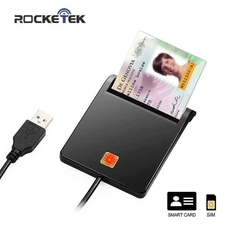 Rocketek USB 2 0 считыватель смарт карт памяти для ID Bank EMV электронный DNIE dni citizen sim cloner