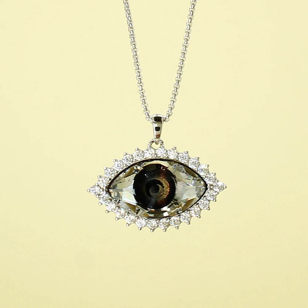 Delicate Women Crystal Vintage Eye Pendant White Gold Color Necklace Ladies Light Luxury Temperament Dress Jewelry
Delicate Women Crystal Vintage Eye Pendant White Gold Color Necklace Ladies Light Luxury Temperament Dress Jewelry