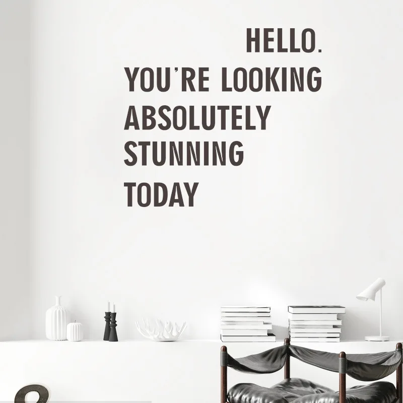 Girl Room Vinyl Wall Sticker Hello You Are Looking Absolutely Stunning Today Wall Decal Quotes Living Room Home Decor Removable
Girl Room Vinyl Wall Sticker Hello You Are Looking Absolutely Stunning Today Wall Decal Quotes Living Room Home Decor Removable