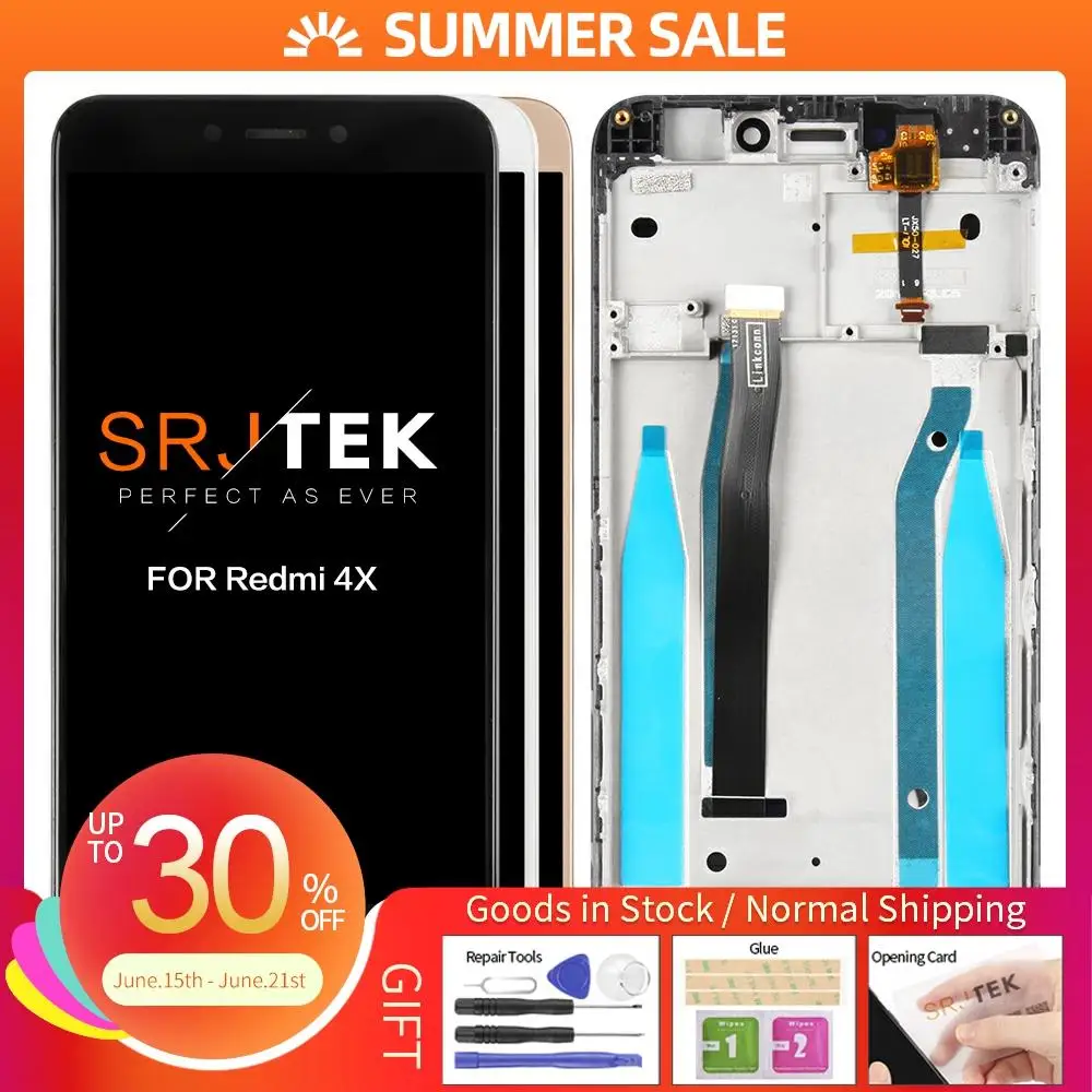 ЖК-дисплей Srjtek 5 дюймов для Xiaomi Redmi 4X, дигитайзер сенсорного экрана в сборе с рамкой, запасные части для Redmi 4X, ЖК-экран
ЖК-дисплей Srjtek 5 дюймов для Xiaomi Redmi 4X, дигитайзер сенсорного экрана в сборе с рамкой, запасные части для Redmi 4X, ЖК-экран