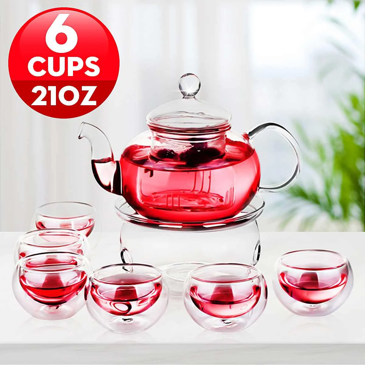 600ml Teapot Set Heat-resistant Glass Teapot with Round Candle Holder Teacup Flower Tea Kung Fu Tea Pot Teaware Gift
600ml Teapot Set Heat-resistant Glass Teapot with Round Candle Holder Teacup Flower Tea Kung Fu Tea Pot Teaware Gift