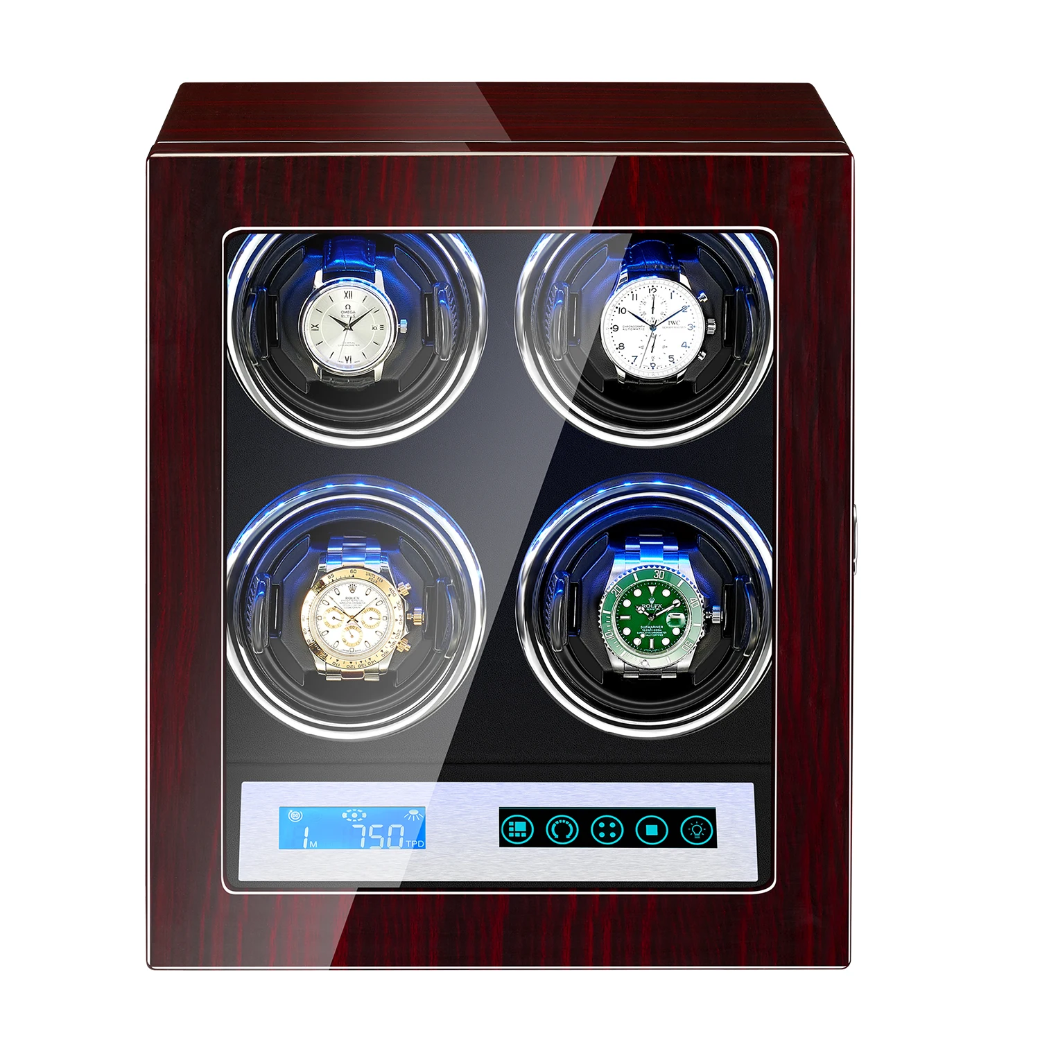 AAA Quality 5 Modes Ebonywood Watch Winder with Quiet Japanese Mabuchi Motor 4+0 Storage Ultra-quiet Japanese motor with LED
AAA Quality 5 Modes Ebonywood Watch Winder with Quiet Japanese Mabuchi Motor 4+0 Storage Ultra-quiet Japanese motor with LED