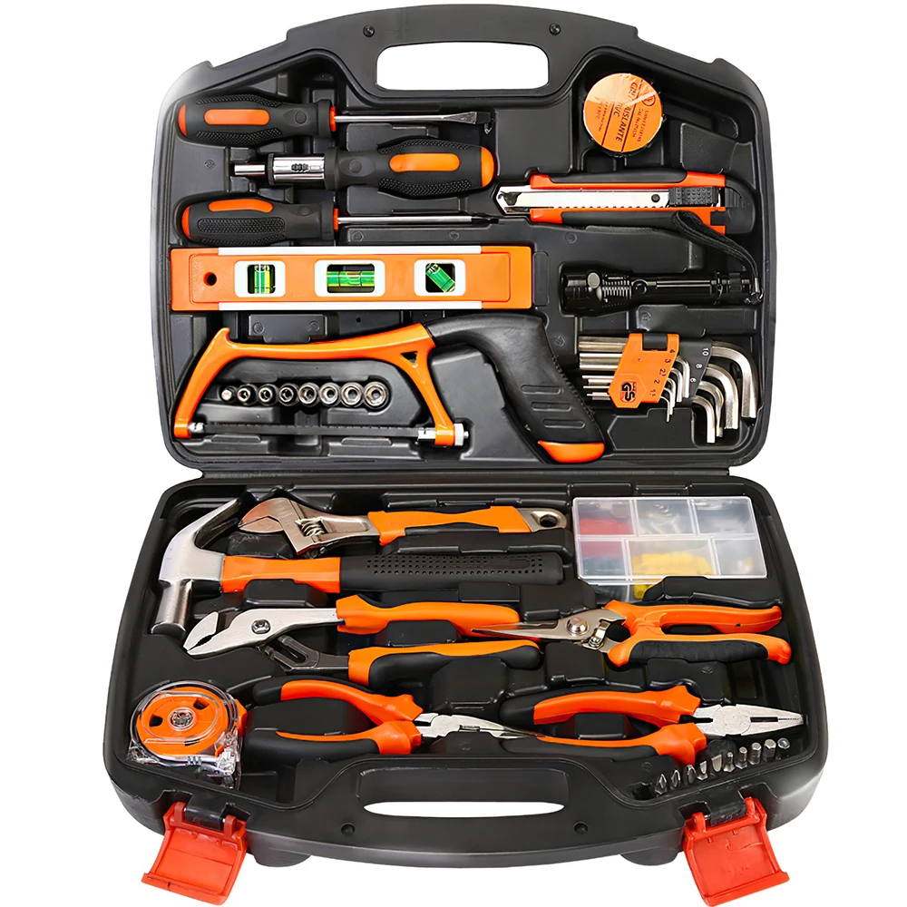 Multipurpose Hand Tool Kit General Household Repair Tool Set Wrench Screwdriver Plier Socket Hammer Saws Plastic Storage Case
Multipurpose Hand Tool Kit General Household Repair Tool Set Wrench Screwdriver Plier Socket Hammer Saws Plastic Storage Case