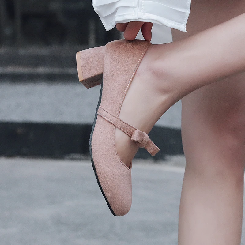 New women's shoes in spring 2019 thick heel square head Mary Jane large size 40 41 42 43 | Обувь