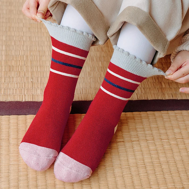 2019 новые зимние махровые носки для девочек Детские утепленные хлопковые с