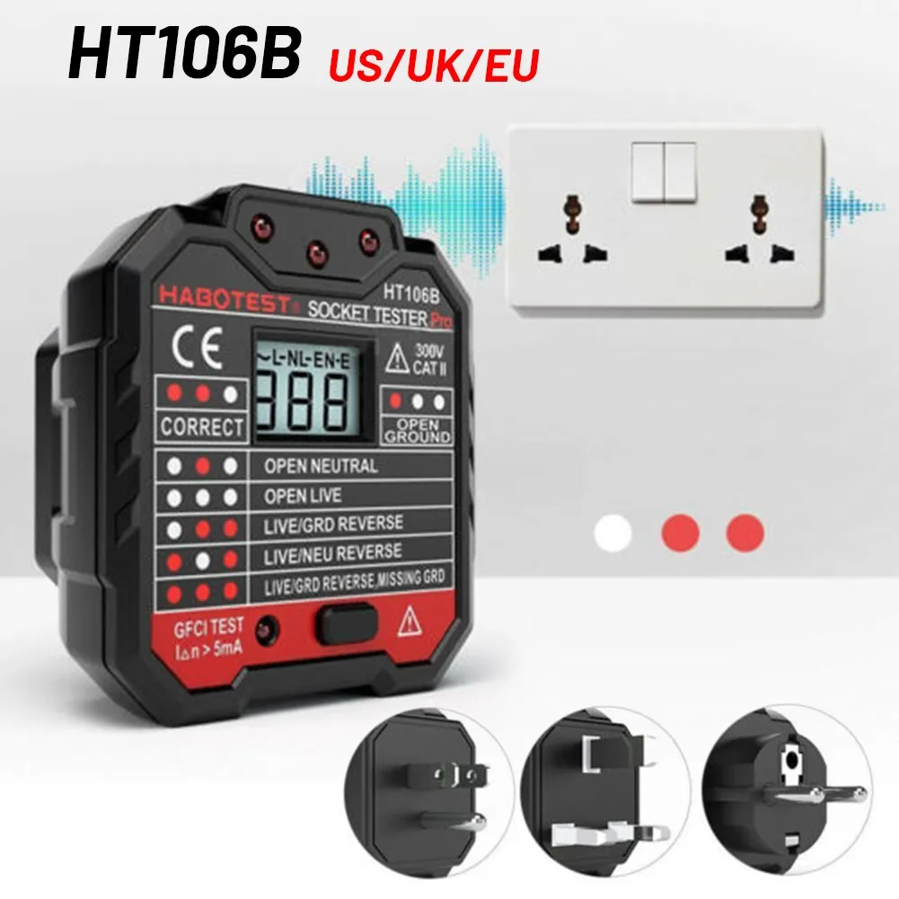 HT-106B Socket Detector HT-106B Phase Detector Power Polarity Electroscope Machine Manual Packing Box
HT-106B Socket Detector HT-106B Phase Detector Power Polarity Electroscope Machine Manual Packing Box