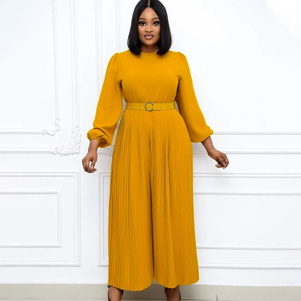 2021 Jumpsuit Womens African Loose Fashion New Autumn Winter Solid Color High Waist Round Neck Long Sleeve Pleated Jumpsuit
2021 Jumpsuit Womens African Loose Fashion New Autumn Winter Solid Color High Waist Round Neck Long Sleeve Pleated Jumpsuit