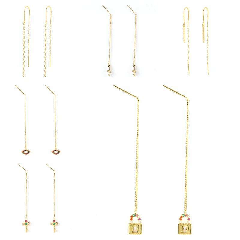 ROXI Simple Shiny Chain Cuff Drop Earrings Women Jewelry Snake Lock Key Pendant Long Tassel Chain Earrings 925 Sterling Silver 
ROXI Simple Shiny Chain Cuff Drop Earrings Women Jewelry Snake Lock Key Pendant Long Tassel Chain Earrings 925 Sterling Silver