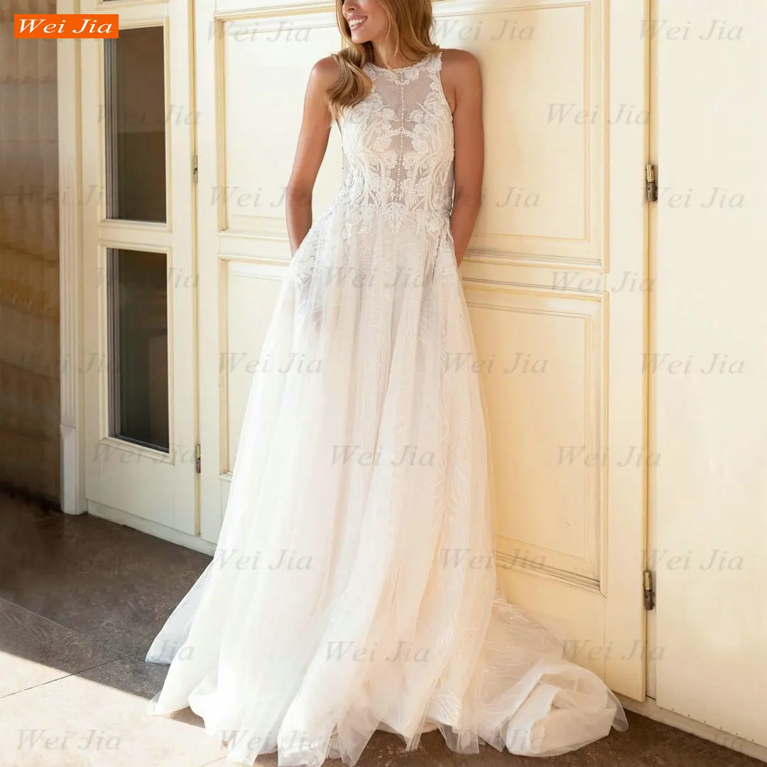 Sexy Backless Wedding Gowns 2021 White Vestido De Novia Customized Abito Da Sposa A Line Tulle Lace Appliqus Boho Bridal Dresses
Sexy Backless Wedding Gowns 2021 White Vestido De Novia Customized Abito Da Sposa A Line Tulle Lace Appliqus Boho Bridal Dresses